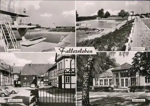 Fallersleben Wolfsburg Schwimmbad, Hoffmannhaus, Schwefelbad 1963