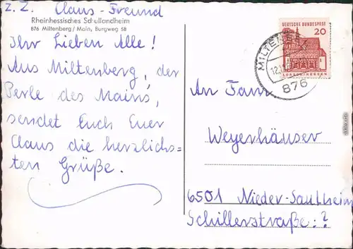 Mittenberg Rheinhessisches Schullandheim Foto Ansichtskarte 1966