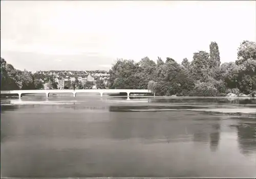 Altenburg Am großen Teich mit Brücke Foto Ansichtskarte 1982