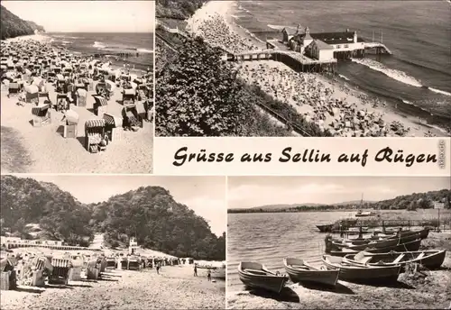Sellin Strandansichten und Seebrücke (Sellin) Fotokarte  1978