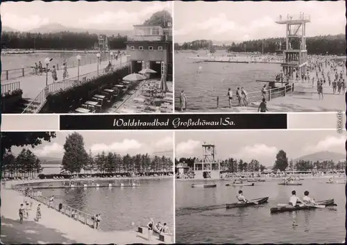 Großschönau (Sachsen) Schwimmer mit Sprungturm, Badestellen mit Kanu-Bahn 1965