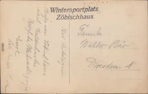 Auerbach (Vogtland) Wintersportplatz Zöbischhaus 1918 Privatfoto