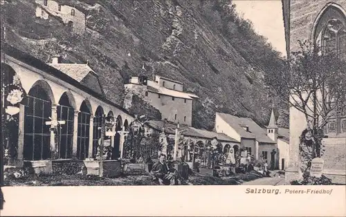 Salzburg Partie am Peters Friedhof Ansichtskarte  1915