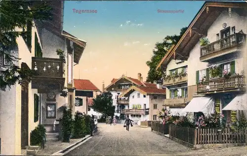 Ansichtskarte Tegernsee (Stadt) Strassenpartie 1914