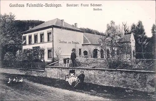 Ansichtskarte Beckingen Gasthaus Felsmühle Merzig Wadern 1908