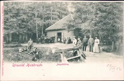 Hude Ganderkesee Urwald Hasbruch - Jadhütte, belebt  b Oldenburg 1907
