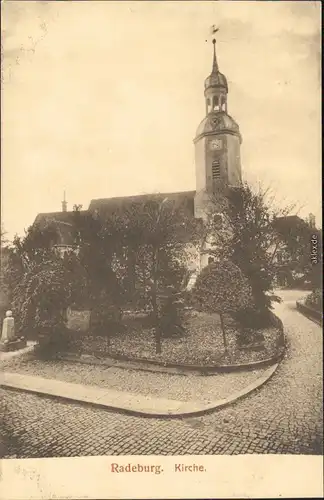 Ansichtskarte Radeburg Partie an der Kirche 1918
