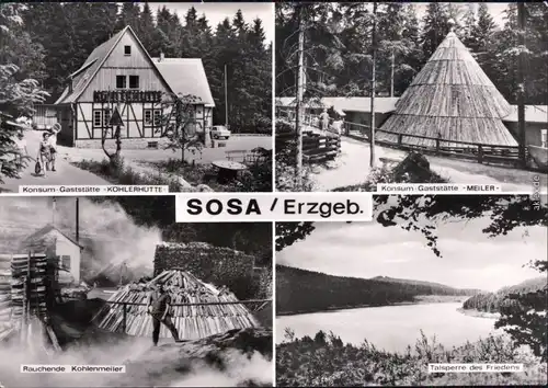 Sosa (Erzgebirge)-Eibenstock Konsum-Gaststätte  Köhlerhütte Meiler,    1979