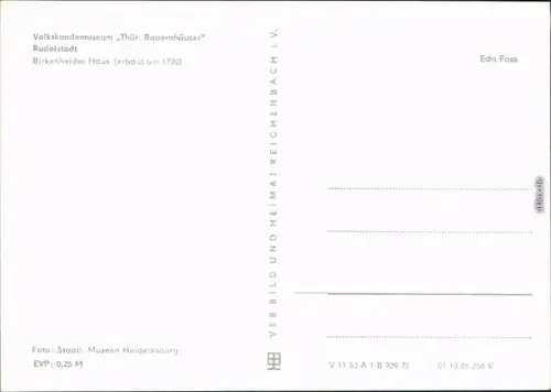 Rudolstadt Volkskundemuseum  Birkenheider Haus (erbaut 1700  Außenansicht 1972