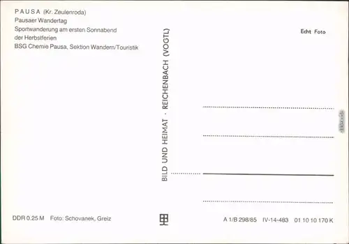 Pausa Vogtland Mühltroff Wandertag, Sportwanderung BSG Chemie, Schwimmbad 1985
