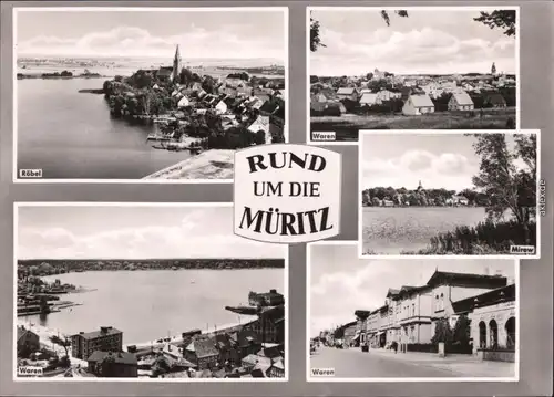 Waren (Müritz) Blick auf Röbel - Kirche, Waren (3), Mirow 1965