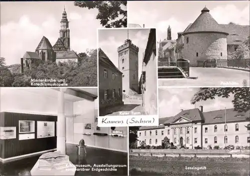Kamenz Kamjenc Marienkirche Roter Turm, Pechhütte, Kreismuseum  Foto AK  1978