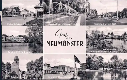 Neumünster Kieler Brücke - Europastraße,   Café Bracker, Falderbad  
1965