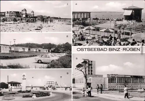 Binz (Rügen) Panorama-Ansichten: Kurhaus, Urlauberdorf, Erholungsheime 1979