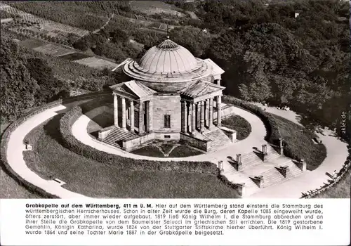 Luftbild Rotenberg Stuttgart Grabkapelle auf dem Württemberg von Oben 1966