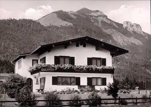 Schleching  Blick aufs Hotel mit Berg-Panorama 1968