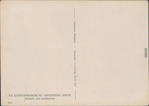 Fotokarte Oppenheim St. Katharinenkirche - Südseite des Langhauses 1933