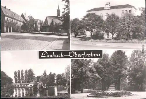Limbach-Oberfrohna Stadtteilansichten: Park, Teich, Kirche 1979