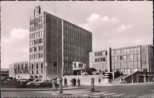 Düren Neues Rathaus Ansichtskarte Autos Straße  1961