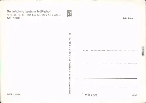 Foto Ansichtskarte Heßles Fambach Naherholungszentrum Nüßleshof 1979