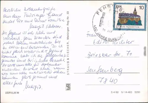 Fehrenbach Panorama-Ansichten und Erholungsheim "Fritz Sattler" 1986