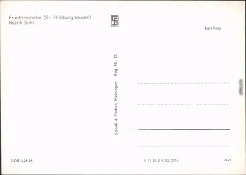 Friedrichshöhe Panorama-Ansicht Foto Ansichtskarte  1983