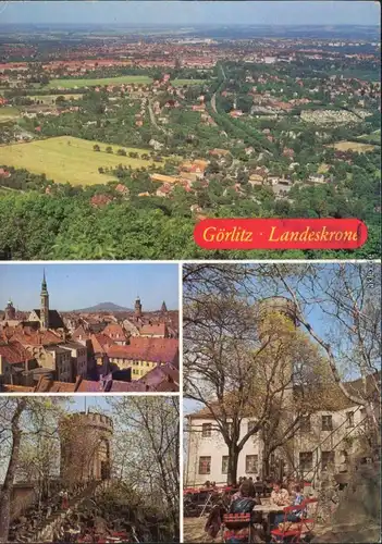 Görlitz Zgorzelec Panorama-Ansichten und Landeskrone mit HOG Burghof g1987