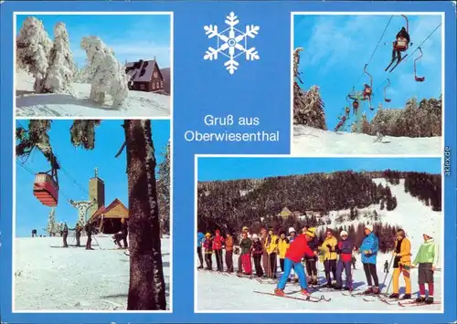 Oberwiesenthal Winterliche Szenen -  Skisessellift, Seilbahn, Ski-Lehrgang 1980