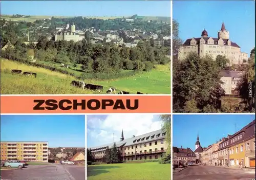 Zschopau Neubaugebiet zum Schloß Wildeck Leninplatz 1980