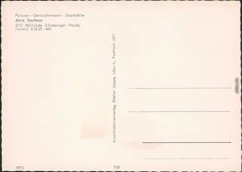 Wulfsode Pension - Gemischtwaren - Gaststätte  Gästebereich - Fischteich 1968