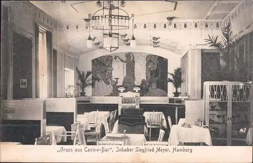 Hamburg Casino-Bar, Inhaber Siegfried Meyer - Innen Ansichtskarte 1908