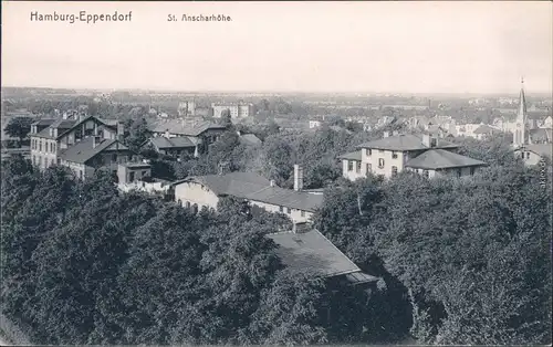 Eppendorf Hamburg Blick von der St. Anscharhöhe Ansichtskarte 1915
