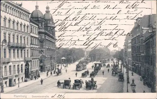 Hamburg Dammtorstraße  - belebt Ansichtskarte 1906
