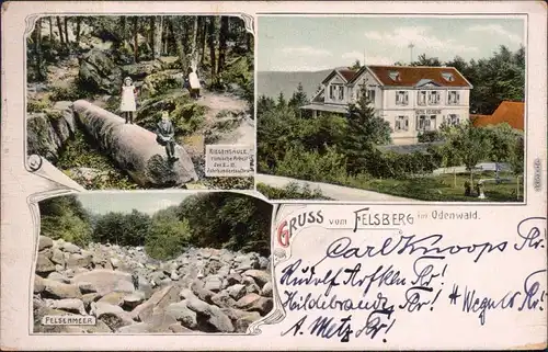 Felsberg (Hessen) 3B Felsenmeer, Hotel - Kinder  Riesensäule Schwalm Eder 1908