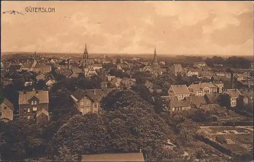 Gütersloh Blick über die Stadt Ansichtskarte   1911