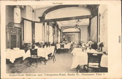 Tiergarten Berlin Grand Hotel Bellevue  Thiergartenhotel Potsdmer Platz 1 1914