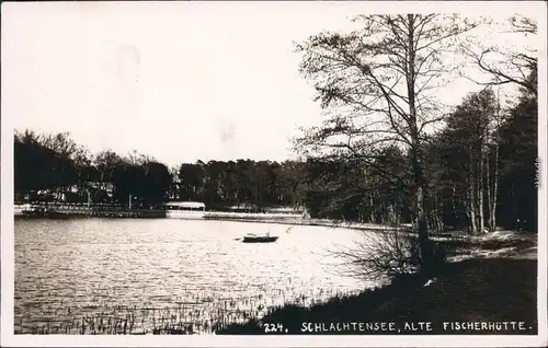 Zehlendorf Berlin Schlachtensee  - Alte Fischerhütte Privatfoto AK 
 1932