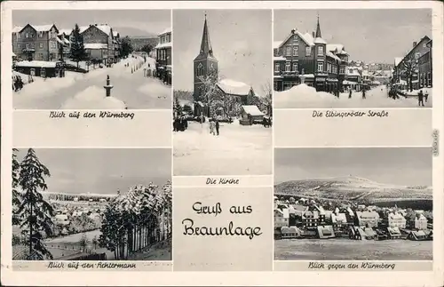 Braunlage 5 Bild: Straßenpartien im Winter b Ansichtskarte Harz b Goslar  1932