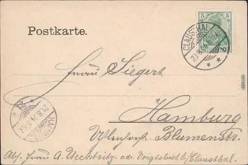 Clausthal-Zellerfeld Partie am Kurhaus Ansichtskarte Harz b Goslar 1904