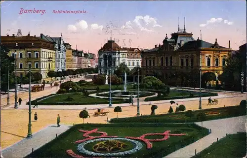 Ansichtskarte  Bamberg Partie am Schönleinplatz 1916