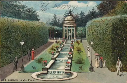 Köln Coellen | Cöln Künstlerkarte - Cascaden in der Flora Ansichtskarte 1916