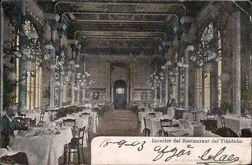 Barcelona Interior del Restaurant del Tibidabo 1903