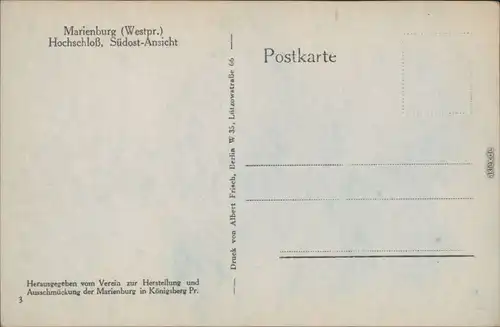 Marienburg Malbork Marienburg Westpreussen, Hochschloss, Südost-Ansicht 1930