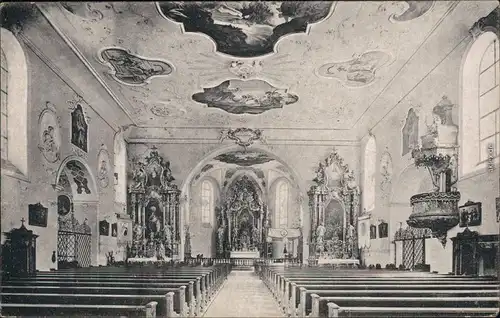 St. Märgen Innenansicht - Pfarr- und Wallfahrtskirche 1915 