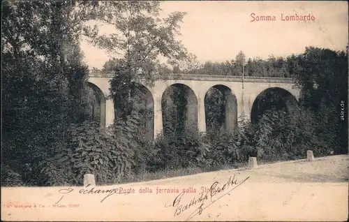 Somma Lombardo Ponte della ferrovia sulla Strana LOmbardei 1902