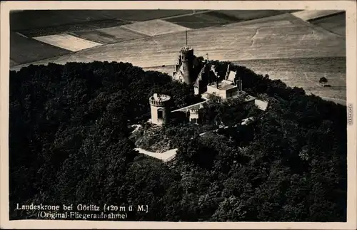 Görlitz Zgorzelec Luftbild der Landeskrone 1932 