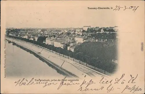 Tonnay-Charente Vue générale, prise du Pont suspendu 1904