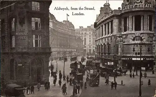 London Aldwych, from the Strand, Morning Post vintage postcard 1926