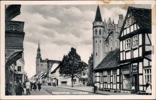 Tangermünde Partie in der Leninstraße Ansichtskarte 1958