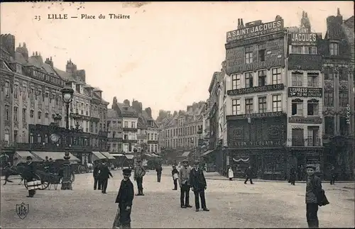 Lille Place du Theatre Ansichtskarte CPA Nord pas de Calais 
1907